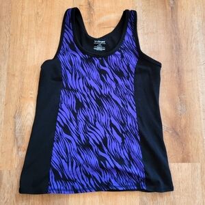 Lane Bryant 14/16 purple/black zebra print tank. Cotton/spandex. EUC
